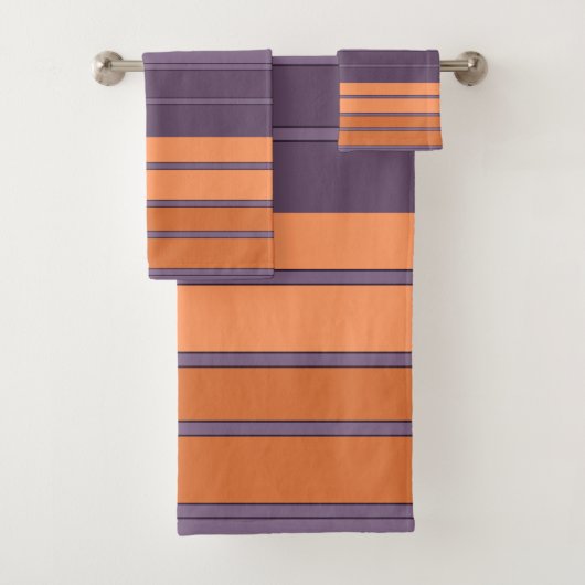 黄色と薄紫ストライプの模様 バスタオルセット (インサイチュ)