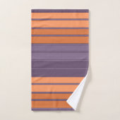 黄色と薄紫ストライプの模様 バスタオルセット (ハンドタオル)