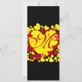 黄色と赤いハートのバラの結婚式招待状 招待状 (裏面)