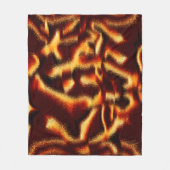 黄色と赤い斑点がぼやけて見える フリースブランケット (正面)
