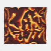 黄色と赤い斑点がぼやけて見える フリースブランケット (正面(横))