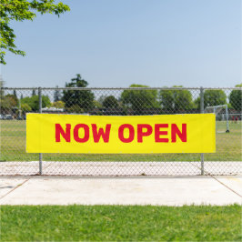 黄色と赤が今すぐ開く看板バナー 横断幕