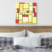 黄色と赤のステンドグラス(12x12)キャンバス キャンバスプリント (インサイチュ (寝室))