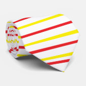黄色と赤のストライプ ネクタイ (ロール)
