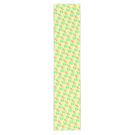 黄色と赤のチューリップのテーブルランナー ショートテーブルランナー