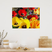 黄色と赤のチューリップのポスター ポスター (キッチン)