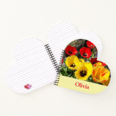 黄色と赤のチューリップハート ノートブック (内部)