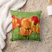 黄色と赤のチューリップ クッション (ブランケット)