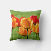 黄色と赤のチューリップ クッション (裏面)