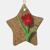 黄色と赤のチューリップ セラミックオーナメント (左)