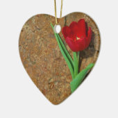 黄色と赤のチューリップ セラミックオーナメント (左)