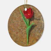 黄色と赤のチューリップ セラミックオーナメント (左)