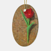 黄色と赤のチューリップ セラミックオーナメント (左)