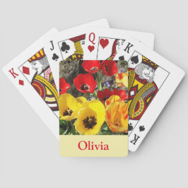 黄色と赤のチューリップ トランプ