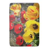 黄色と赤のチューリップ バスマット (正面縦)