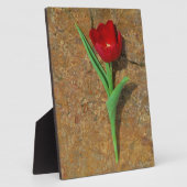 黄色と赤のチューリップ フォトプラーク (側面)