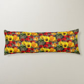 黄色と赤のチューリップ ボディピロー (裏面)