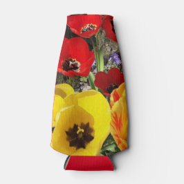 黄色と赤のチューリップ ボトルクーラー