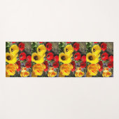 黄色と赤のチューリップ ヨガマット (正面(横))