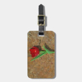 黄色と赤のチューリップ ラゲッジタグ (正面縦)