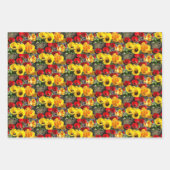 黄色と赤のチューリップ ラッピングペーパーシート (正面2)