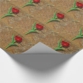 黄色と赤のチューリップ ラッピングペーパー (角)