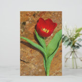 黄色と赤のチューリップ 便箋 (スタンド正面)