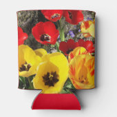 黄色と赤のチューリップ 缶クーラー (裏面)