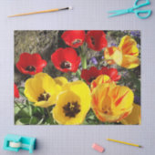 黄色と赤のチューリップ 薄葉紙 (クラフト)