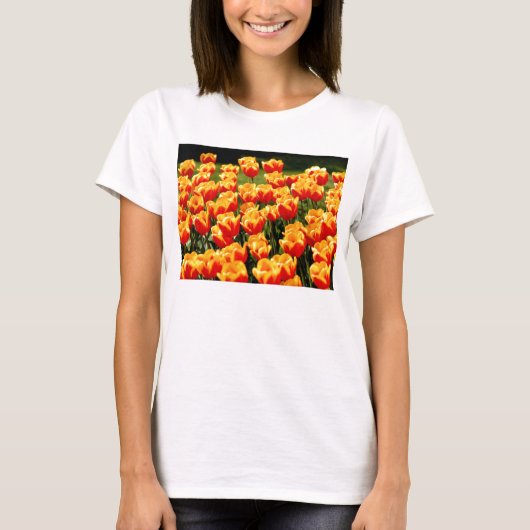 黄色と赤のチューリップ Tシャツ (正面)