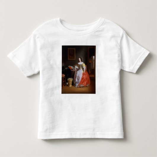 黄色と赤のドレスを着た女性 トドラーTシャツ (正面)