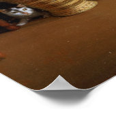 黄色と赤のドレスを着た女性 ポスター (角)