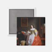 黄色と赤のドレスを着た女性 マグネット (正面/裏面)