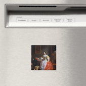 黄色と赤のドレスを着た女性 マグネット (インサイチュ (食洗機))