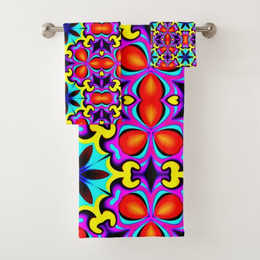 黄色と赤のバスタオオルセット バスタオルセット (インサイチュ)