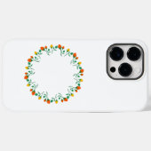 黄色と赤のバラの花を持つフローラの丸い枠 Case-Mate iPhoneケース (裏面 (横))
