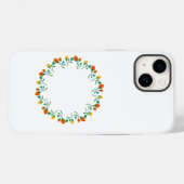黄色と赤のバラの花を持つフローラの丸い枠 Case-Mate iPhoneケース (裏面 (横))