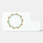 黄色と赤のバラの花を持つフローラの丸い枠 Case-Mate iPhoneケース (裏面 (横))