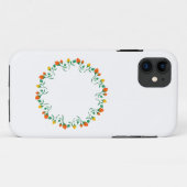 黄色と赤のバラの花を持つフローラの丸い枠 Case-Mate iPhoneケース (裏面(横))