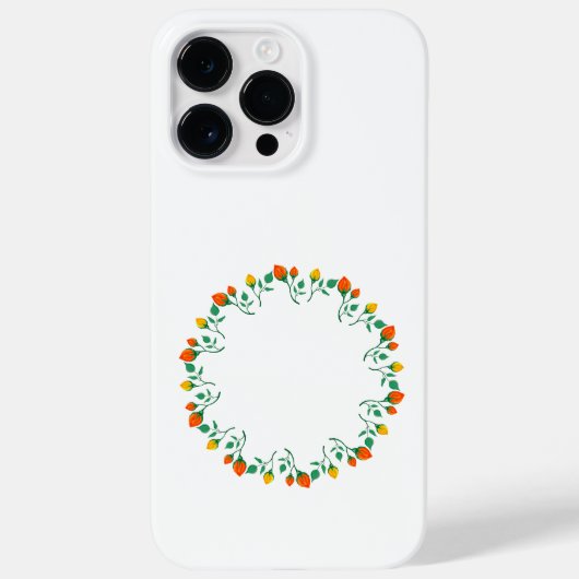 黄色と赤のバラの花を持つフローラの丸い枠 Case-Mate iPhoneケース (裏面)