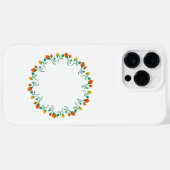 黄色と赤のバラの花を持つフローラの丸い枠 Case-Mate iPhoneケース (裏面 (横))