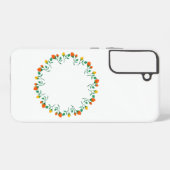 黄色と赤のバラの花を持つフローラの丸い枠 SAMSUNG GALAXYケース (裏面横)