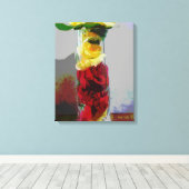 黄色と赤のバラ キャンバスプリント (インサイチュ (ウッドフロア))