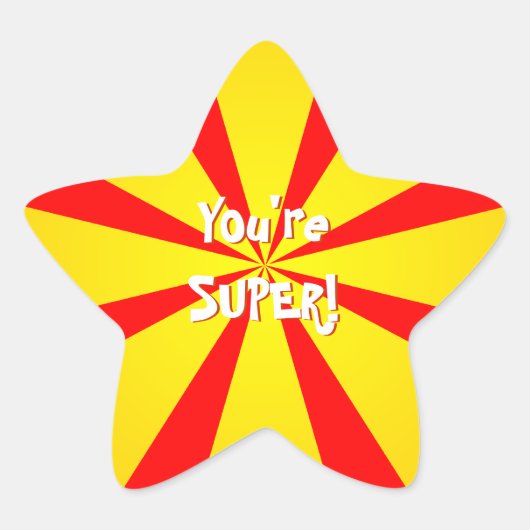 黄色と赤のバーストシール 星シール (正面)