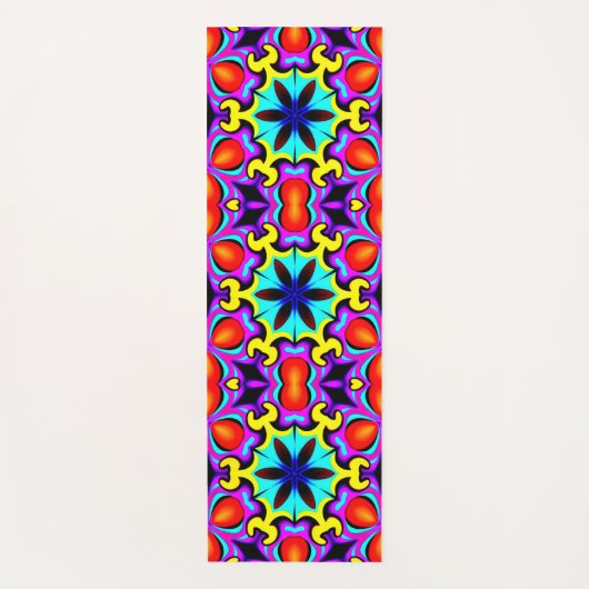 黄色と赤のパターン（の模様が）あるヨガマット ヨガマット (正面)