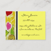 黄色と赤のフローラハートと花 名刺 (正面)