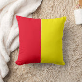 黄色と赤のプレーンシンプルカラー クッション (ブランケット)