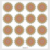 黄色と赤のマンダラのパック シール (シート)