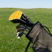 黄色と赤のミニマルの格子模様のプリント ゴルフヘッドカバー (インサイチュ)