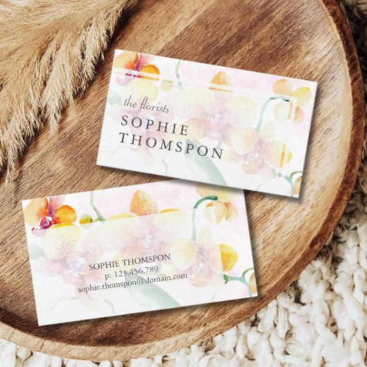 黄色と赤のランエレガント 名刺